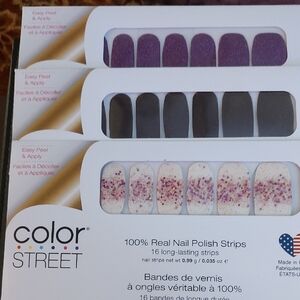 Color Street Glitter and Purple Nail Strips